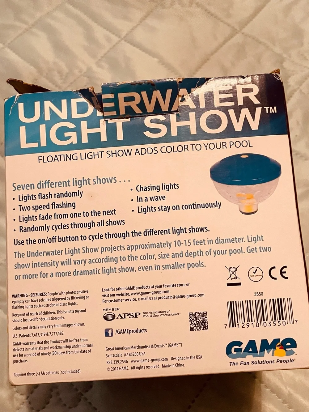 Underwater Light Show - Blue Floating Pool Light